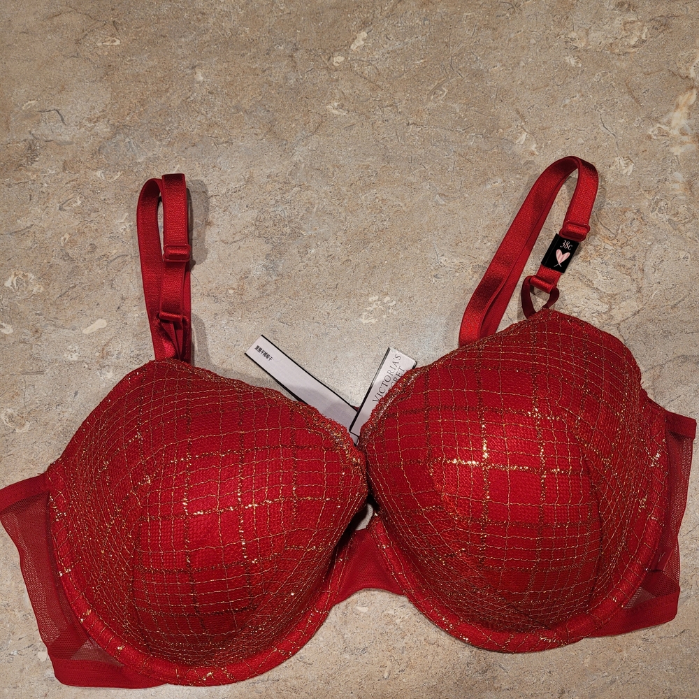Victoria's Secret Red and Gold Bra
